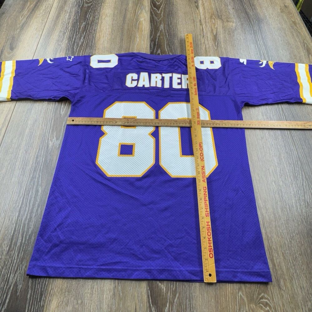 Cris Carter Jersey Mens L 48 Purple Minnesota Vikings Starter NFL Football Team - Picture 11 of 13